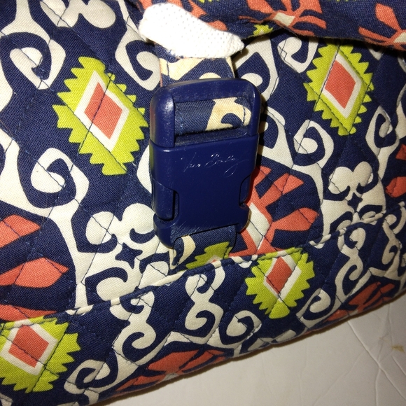 Vera Bradley large Paisley Quilted Briefcase Laptop Messenger Bag Work Office - Picture 8 of 9